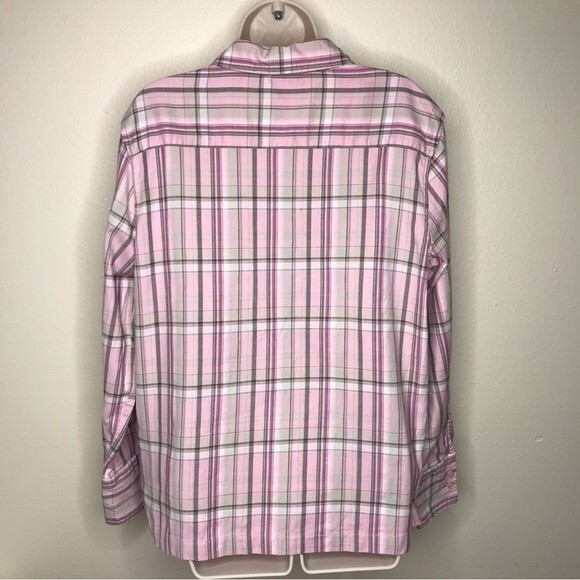 Cato Pink Plaid Full Zip Long Sleeve Collared Women Shirt Jacket Size Large - Picture 3 of 12